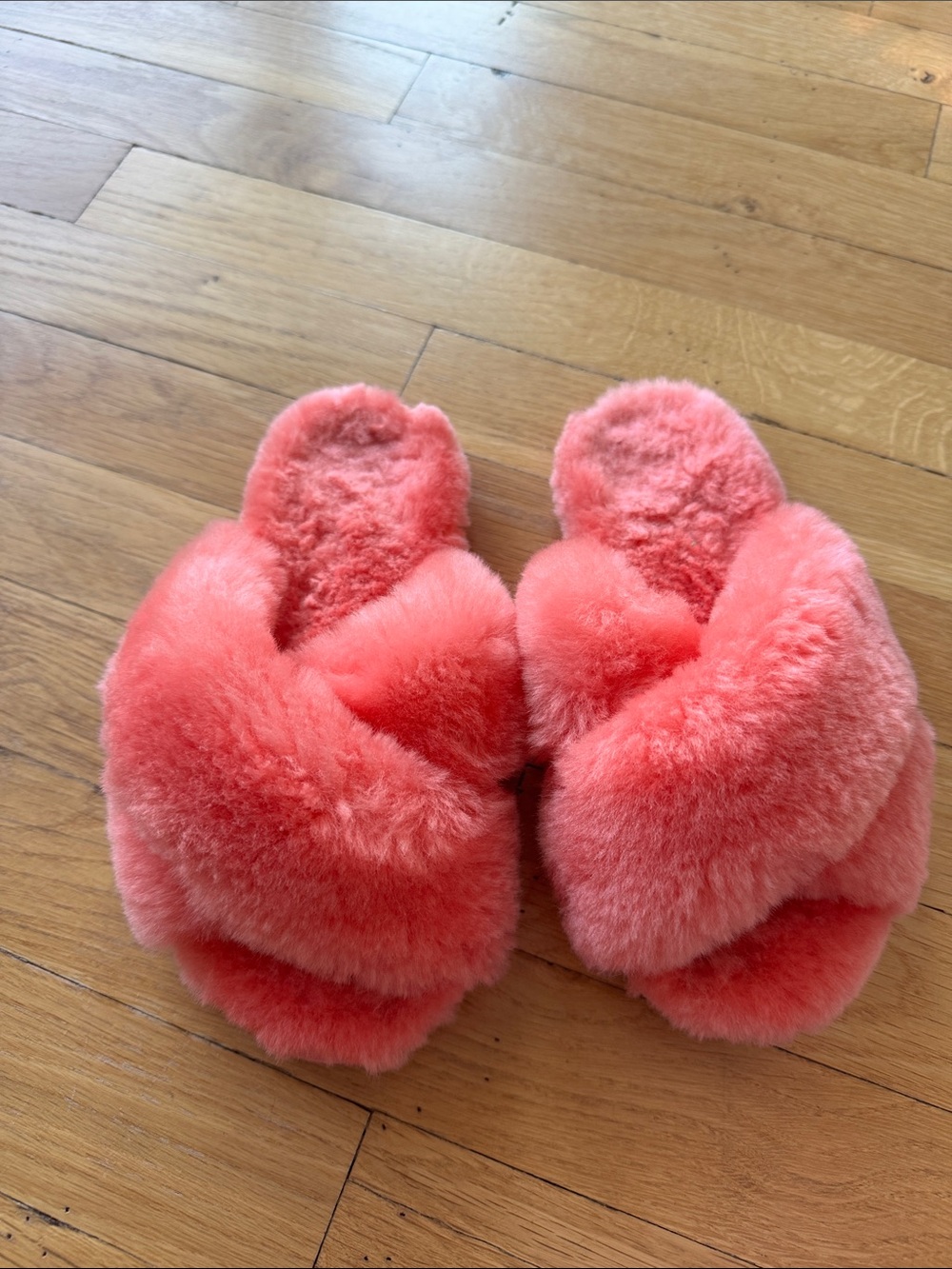Emu Australia Coral Plush Cross-Band Shearling Slippers